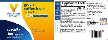 The Vitamin Shoppe Green Coffee Bean Extract 400 mg - supplement