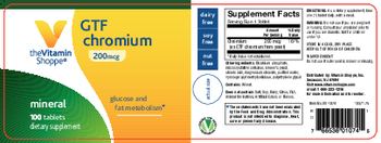 The Vitamin Shoppe GTF Chromium 200 mcg - supplement