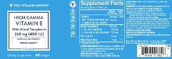 The Vitamin Shoppe High Gamma Vitamin E with Mixed Tocopherols 268 mg (400 IU) - supplement