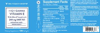 The Vitamin Shoppe High Gamma Vitamin E with Mixed Tocopherols 268 mg (400 IU) - supplement