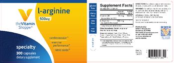 The Vitamin Shoppe L-Arginine 500 mg - supplement