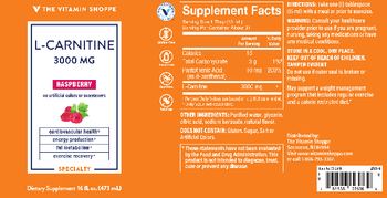 The Vitamin Shoppe L-Carnitine 3000 mg Raspberry - supplement
