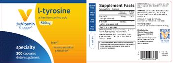 The Vitamin Shoppe L-Tyrosine 500 mg - supplement