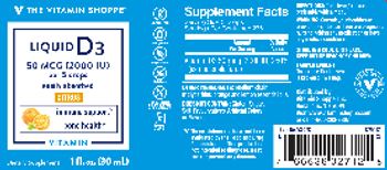 The Vitamin Shoppe Liquid D3 50 mcg (2000 IU) Citrus - supplement