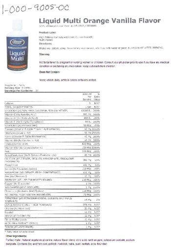 The Vitamin Shoppe Liquid Multi Orange Vanilla Flavor - liquid supplement