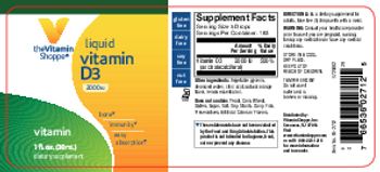 The Vitamin Shoppe Liquid Vitamin D3 2000 IU - supplement