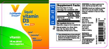 The Vitamin Shoppe Liquid Vitamin D3 25 mcg Citrus - supplement
