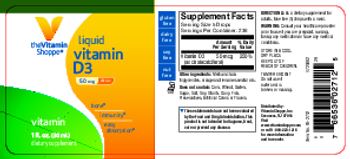 The Vitamin Shoppe Liquid Vitamin D3 50 mcg Citrus - supplement