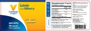 The Vitamin Shoppe Lutein With Bilberry - supplement