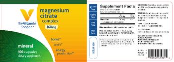 The Vitamin Shoppe Magnesium Citrate Complex 160 mg - supplement