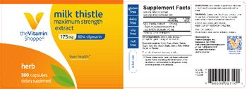 The Vitamin Shoppe Milk Thistle Maximum Strength Extract 175 mg - supplement
