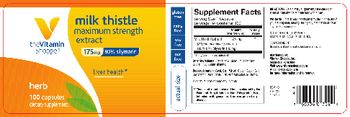 The Vitamin Shoppe Milk Thistle Maximum Strength Extract 175mg - supplement