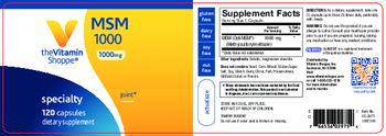 The Vitamin Shoppe MSM 1000 1000 mg - supplement