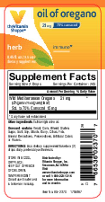 The Vitamin Shoppe Oil Of Oregano 21 mg - supplement