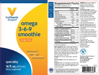 The Vitamin Shoppe Omega 3-6-9 Smoothie Orange Cream - supplement