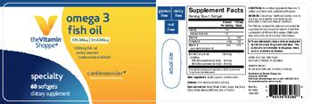 The Vitamin Shoppe Omega 3 Fish Oil - supplement