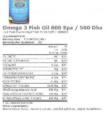 The Vitamin Shoppe Omega 3 Fish Oil 800 EPA/500 DHA - 