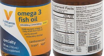 The Vitamin Shoppe Omega 3 Fish Oil Lemon - supplement