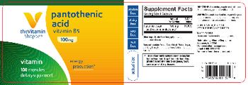The Vitamin Shoppe Pantothenic Acid 100 mg - supplement
