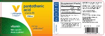 The Vitamin Shoppe Pantothenic Acid 250 mg - supplement