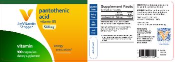The Vitamin Shoppe Pantothenic Acid 500 mg - supplement