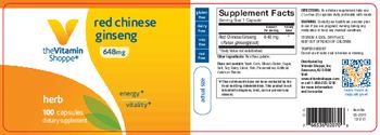 The Vitamin Shoppe Red Chinese Ginseng 648 mg - supplement
