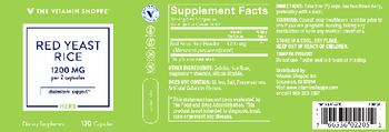 The Vitamin Shoppe Red Yeast Rice 1200 mg - supplement