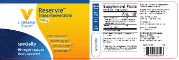 The Vitamin Shoppe Reservie Trans-Resveratrol 500 mg - supplement