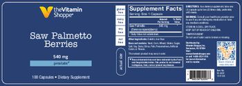The Vitamin Shoppe Saw Palmetto Berries 540 mg - supplement