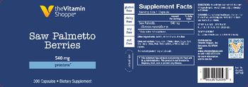 The Vitamin Shoppe Saw Palmetto Berries 540 mg - supplement