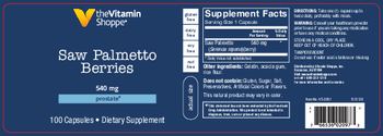 The Vitamin Shoppe Saw Palmetto Berries 540 mg - supplement
