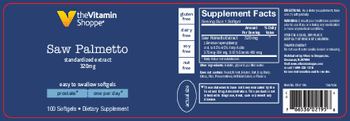 The Vitamin Shoppe Saw Palmetto Standardized Extract 320 mg - supplement