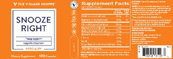 The Vitamin Shoppe Snooze Right - supplement