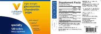 The Vitamin Shoppe Triple Strength Glucosamine Chondroitin MSM - supplement