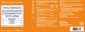 The Vitamin Shoppe Triple Strength Glucosamine Chondroitin with MSM - supplement