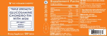 The Vitamin Shoppe Triple Strength Glucosamine Chondroitin with MSM - supplement