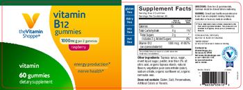The Vitamin Shoppe Vitamin B12 Gummies 1000 mcg Raspberry - supplement
