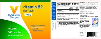 The Vitamin Shoppe Vitamin B2 100 mg - supplement