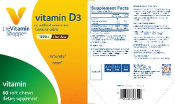 The Vitamin Shoppe Vitamin D3 1000 IU Chocolate - supplement