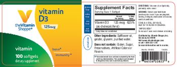 The Vitamin Shoppe Vitamin D3 125 mcg - supplement