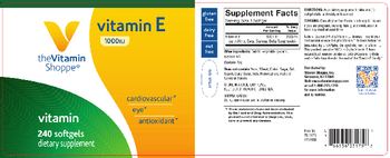 The Vitamin Shoppe Vitamin E 1000 IU - supplement