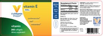 The Vitamin Shoppe Vitamin E 400IU - supplement
