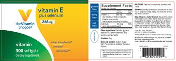 The Vitamin Shoppe Vitamin E plus Selenium 268 mg - supplement