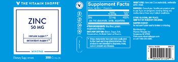 The Vitamin Shoppe Zinc 50 mg - supplement