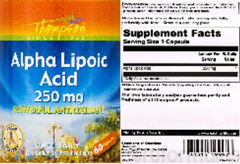 Thompson Alpha Lipoic Acid 250 mg - supplement