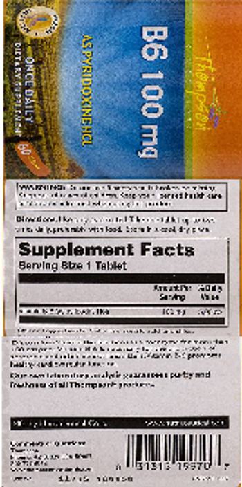 Thompson B6 100 mg - once daily supplement