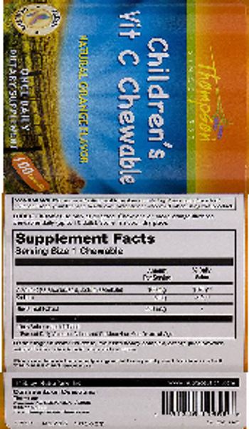 Thompson Children's Vit C Chewables Natural Orange Flavor - supplement