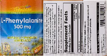 Thompson L-Phenylalanine 500 mg - supplement
