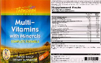 Thompson Multi-Vitamins With Minerals - supplement