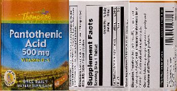 Thompson Pantothenic Acid 500 mg - supplement